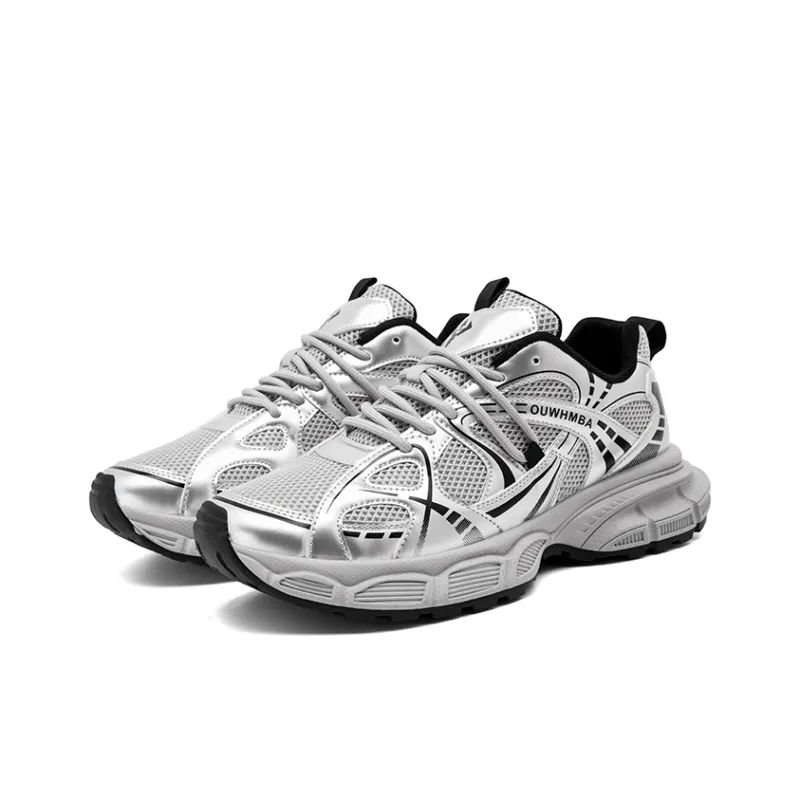 OUWENHEIMANBA Height Increasing Wear-Resistant Breathable Low-Top Chunky Sneakers Men's-9