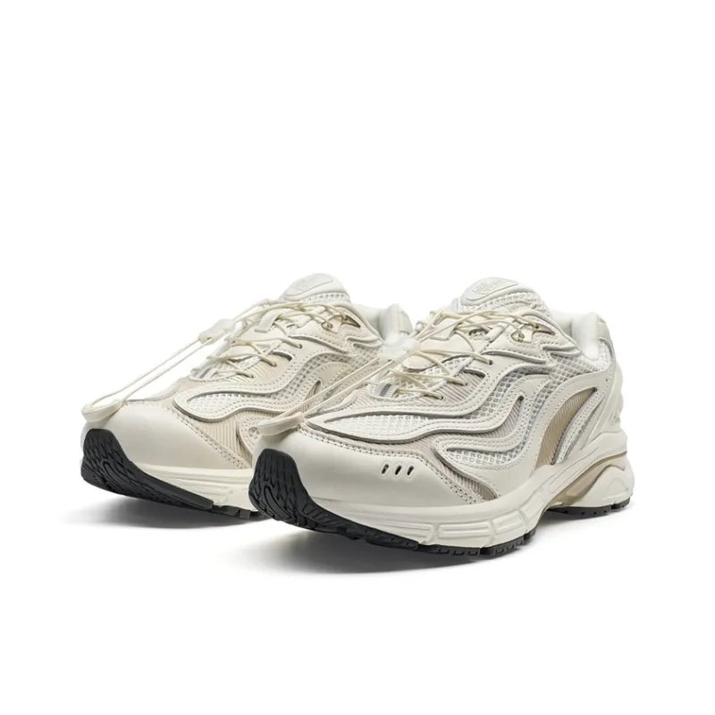 KIKS x XTEP Wind And Fire RETRO Abrasion Resistant Height Increasing Low Top Casual Shoes Men's Apricot Gold-3