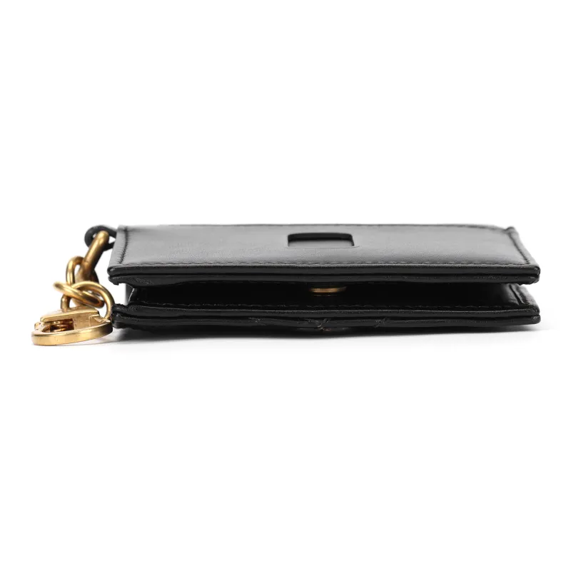 GUCCI Marmont Quilting Leather Pendant Wallet Money Clip Women's Black-6