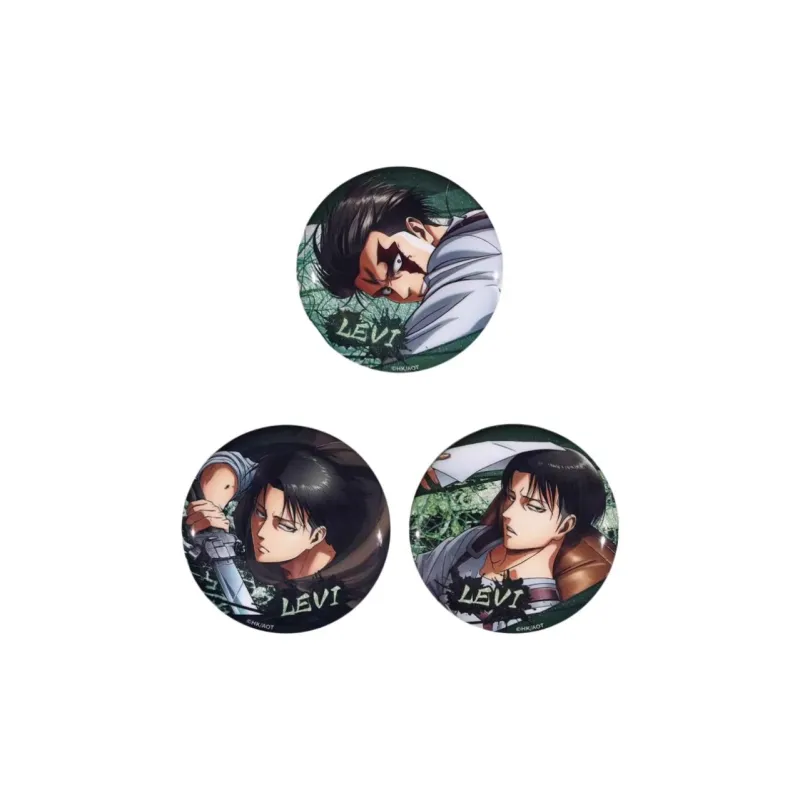 BOOM COMIC Eren Yeager, Levi Ackerman Attack On Titan S3 Brushed Craft, Laser, Badge, Levi Badges-5