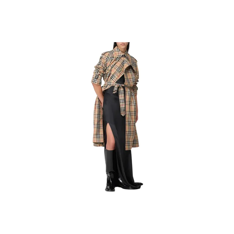 Burberry Vintage Check Printed Belted Trench Coat-2