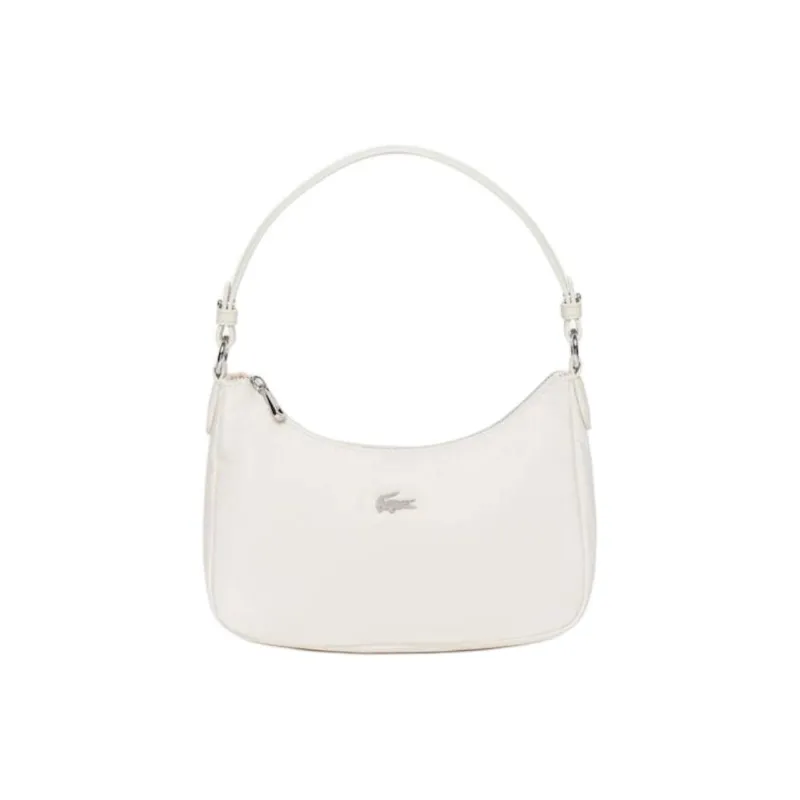 LACOSTE Nylon Shoulder Bag, Crossbody Bag, Handbag Women's White-1