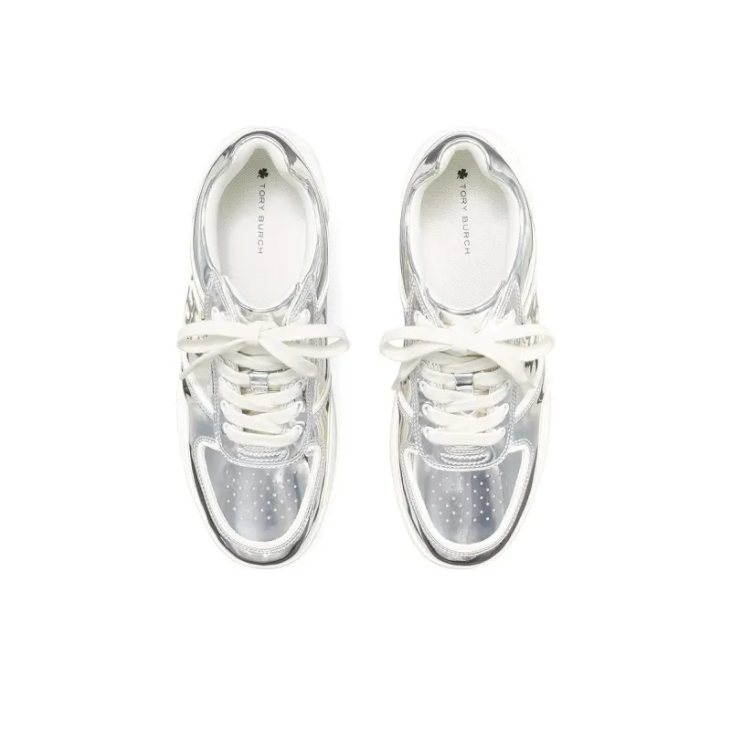 TORY BURCH Low Top Skateboard Shoes Women's Silver-4