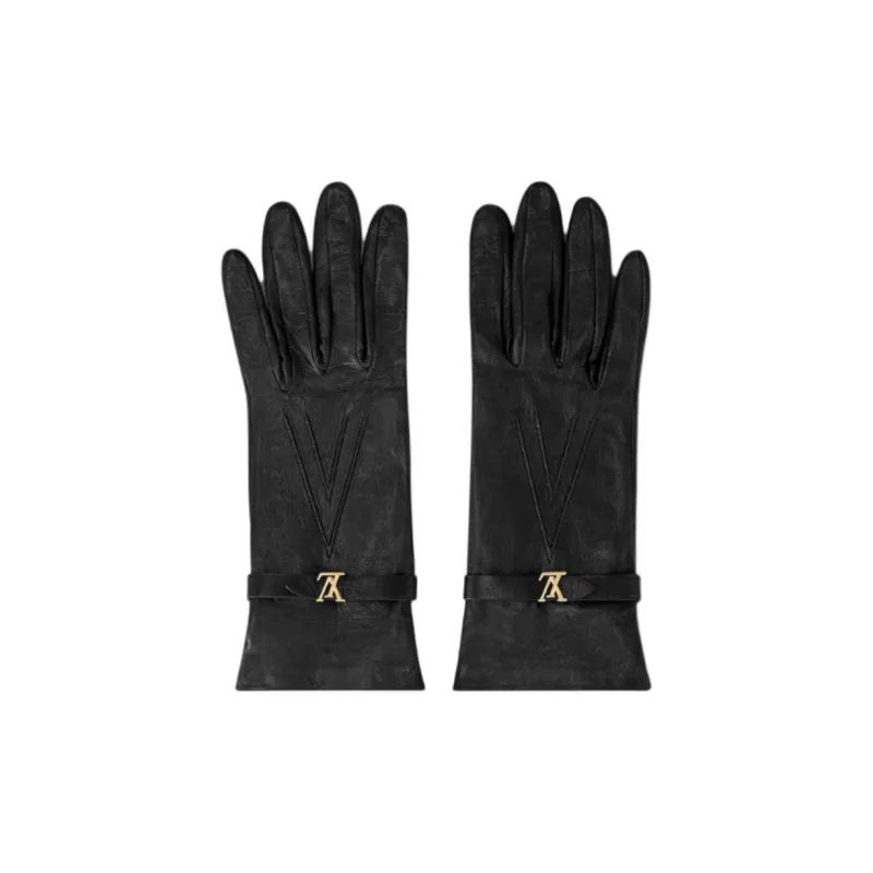 LOUIS VUITTON Lambskin Gloves Women's Black-0