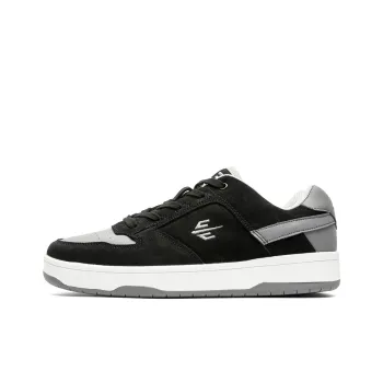 Sharp Crowds Slip Resistant Cushioning Impact Resistance Wear Resistant Low Top Skateboard Shoes Unisex Black Gray