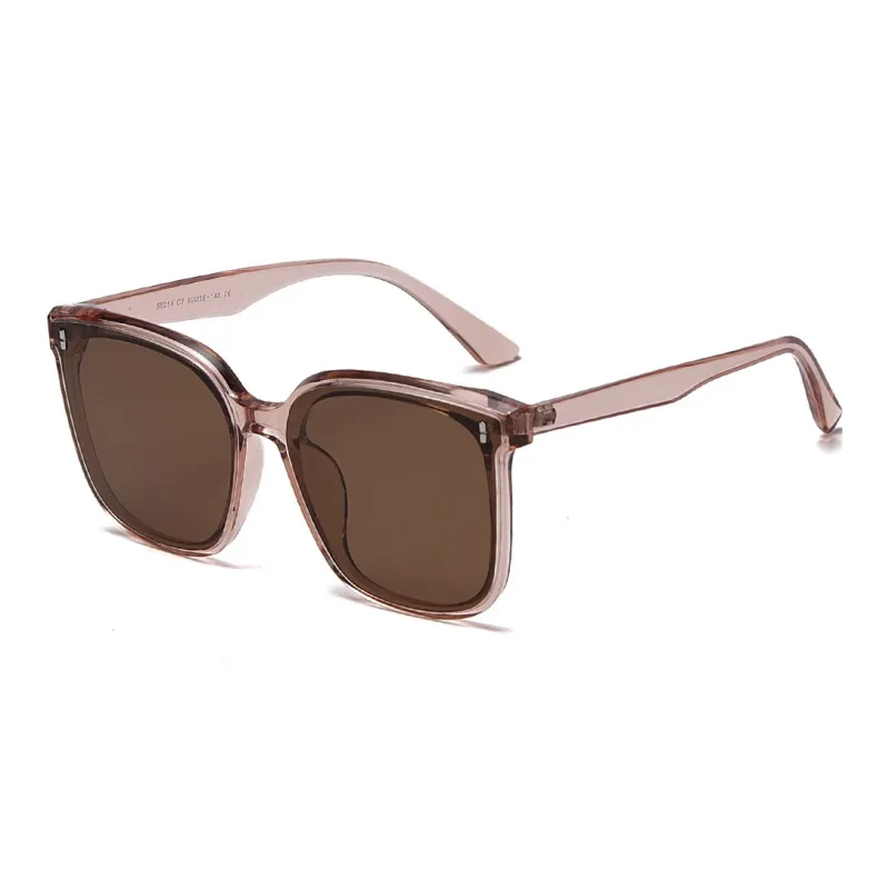LEARNING RESOURCES TR90 Square Sunglasses Unisex Black Transparent Gray Coffee Solid White Tortoiseshell-3