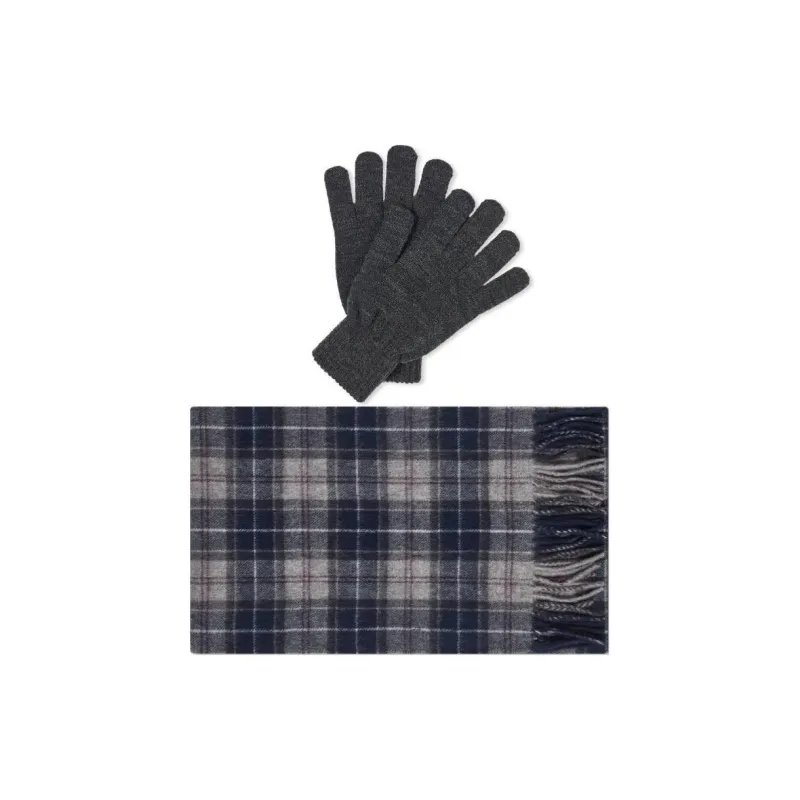 BARBOUR Wool Knit Scarves Men's Gray-1