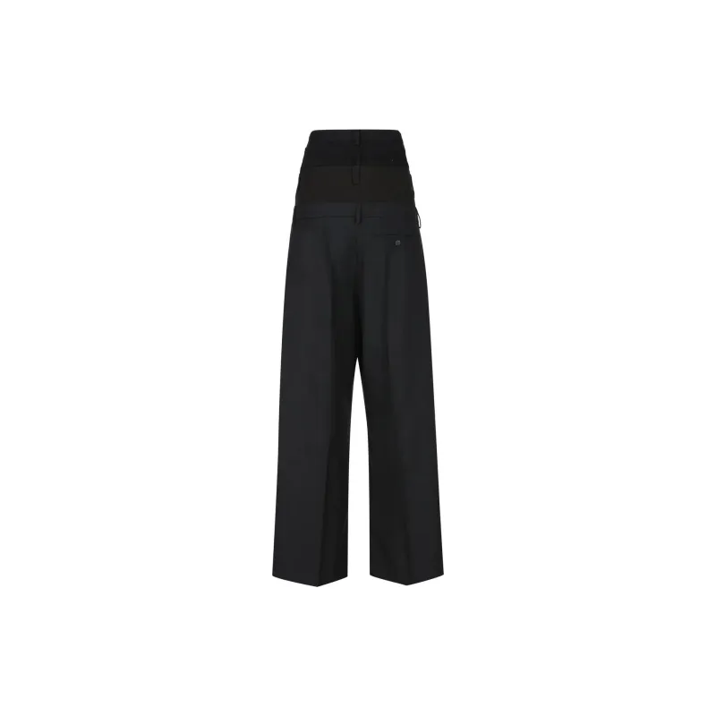 Balenciaga Front Pleat Layered Trousers-1