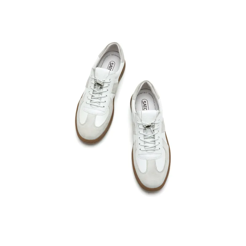 Satchi Low Top Skateboard Shoes Men's White Gray-3