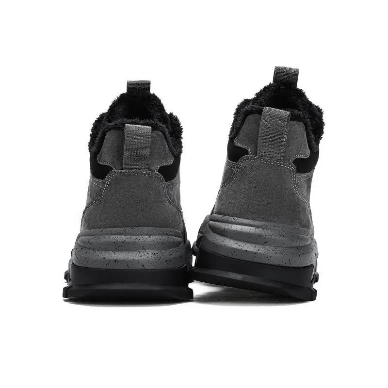 JEEP SPIRIT Wear Resistant High Top Outdoor Shoes Men's Climbing Gray-4