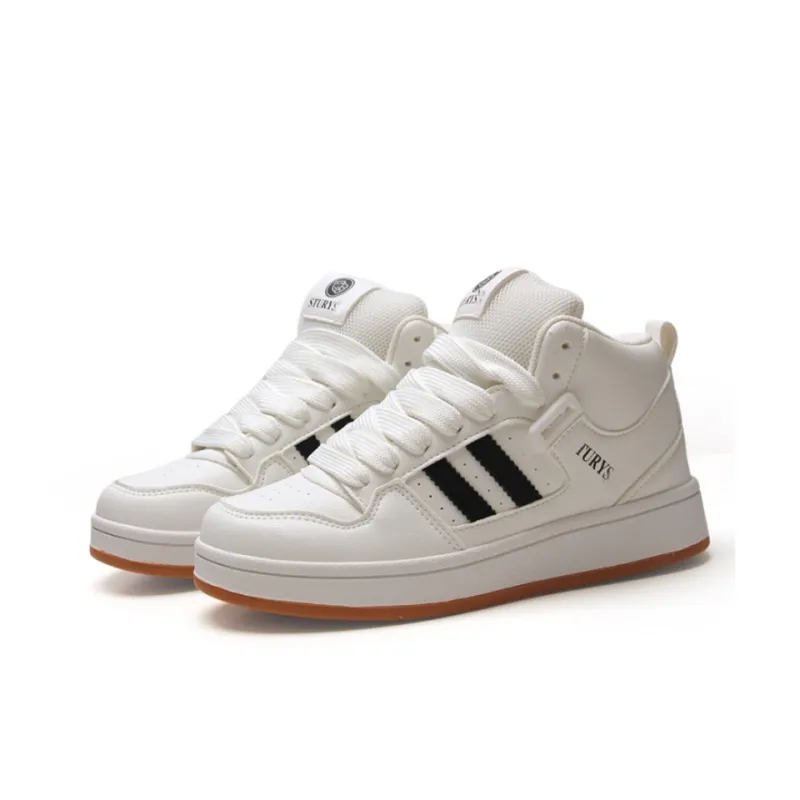 WJA Coverage Anti Slip And Wear Resistant Lightweight High Top Skateboard Shoes Women's White Black-1
