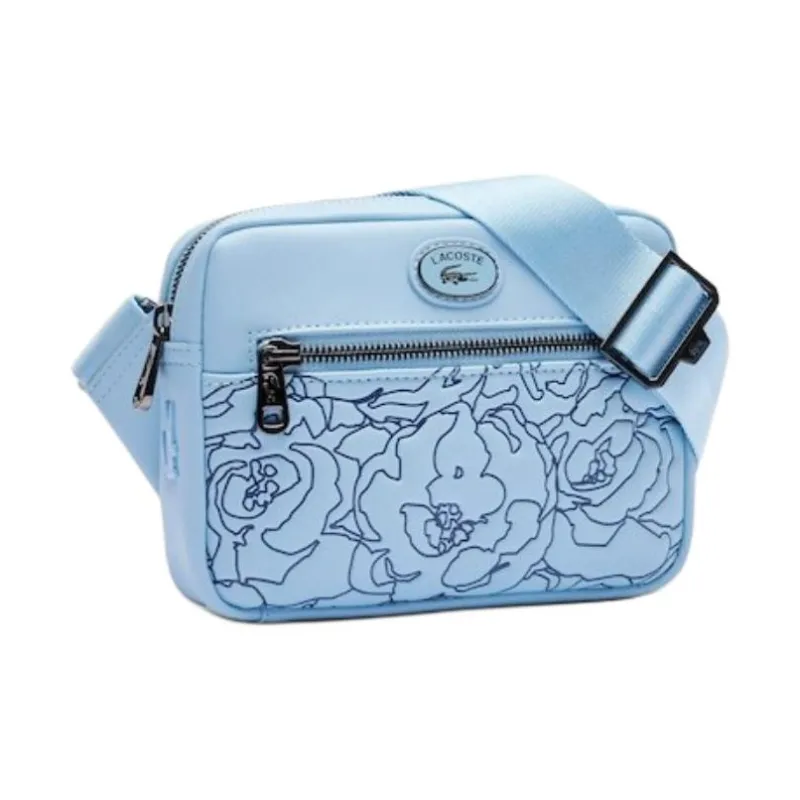 LACOSTE Polyurethane Shoulder Bag, Crossbody Bag Men's Light Blue-1