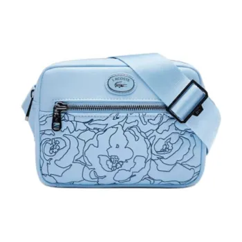 LACOSTE Polyurethane Shoulder Bag, Crossbody Bag Men's Light Blue