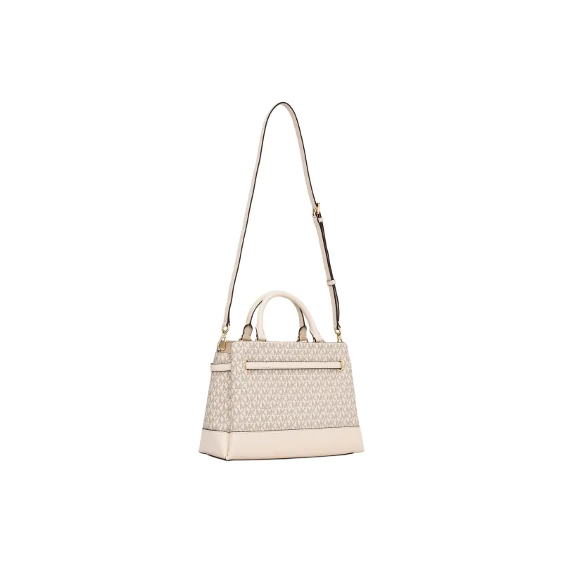MICHAEL KORS Coated Canvas Shoulder Bag, Crossbody Bag, Handbag Tubas Women's Vanilla White-1