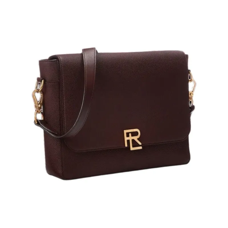 Ralph Lauren Calfskin Messenger Bag Shoulder Bag Crossbody Bag Men's Brown-1
