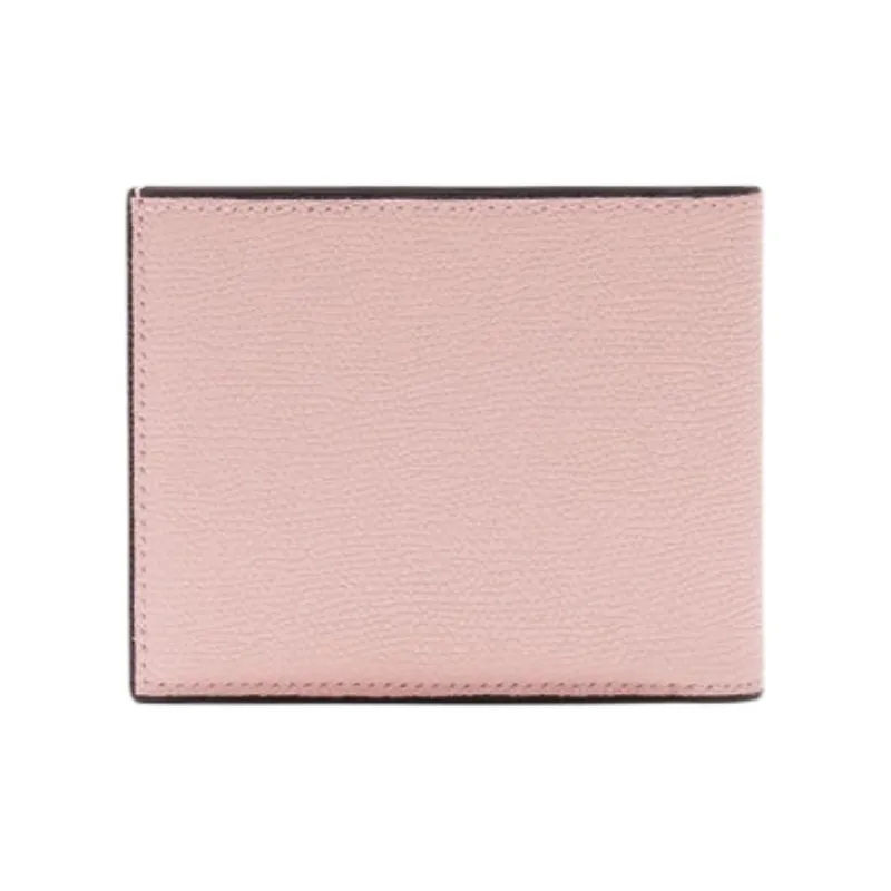Valextra Millepunte Calfskin Coin Purse Wallet Women's Peony Pink-1