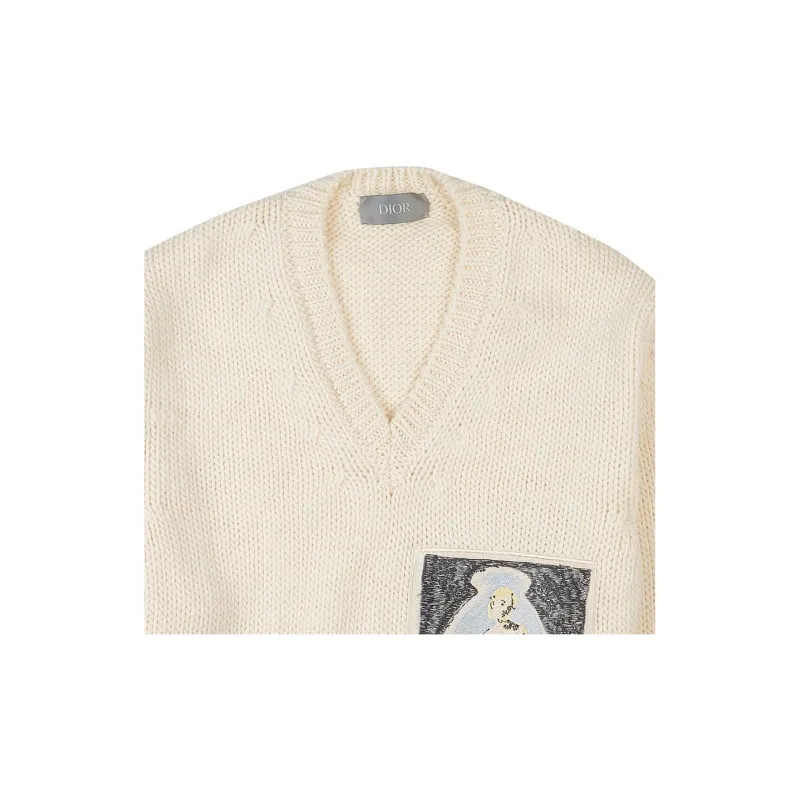 DIOR V Neck Knitted Jumper-3