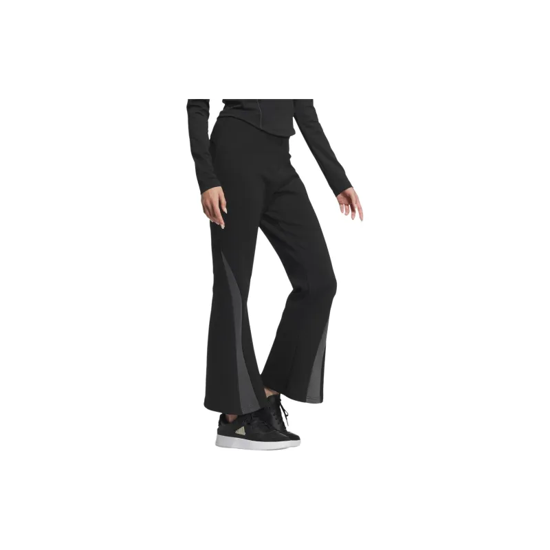 Adidas FLARED LEG KNIT JOGGERS Casual Pants Women's Black-3