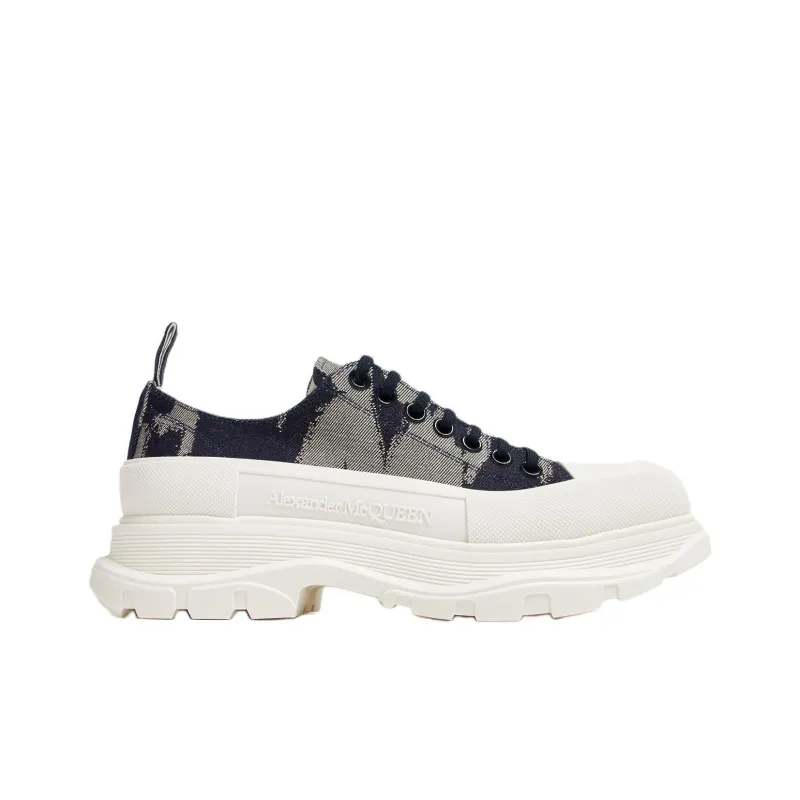Alexander McQueen Tread Slick Low Top Casual Shoes 4.5cm Men's Indigo-1