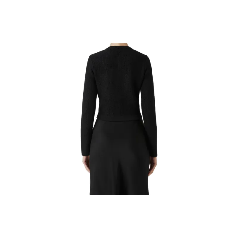 Elisabetta Franchi Embroidered Bouclé Cropped Cardigan-1
