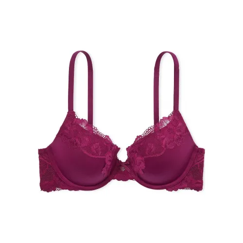 Victoria's Secret Body By Perfect Shape Lace-Trim Push-Up Bra /PR Bra Women's Plum Red