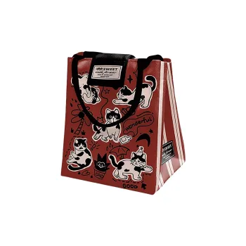 AOSONG Suede Tech Fabric Handbag Regular Unisex Red