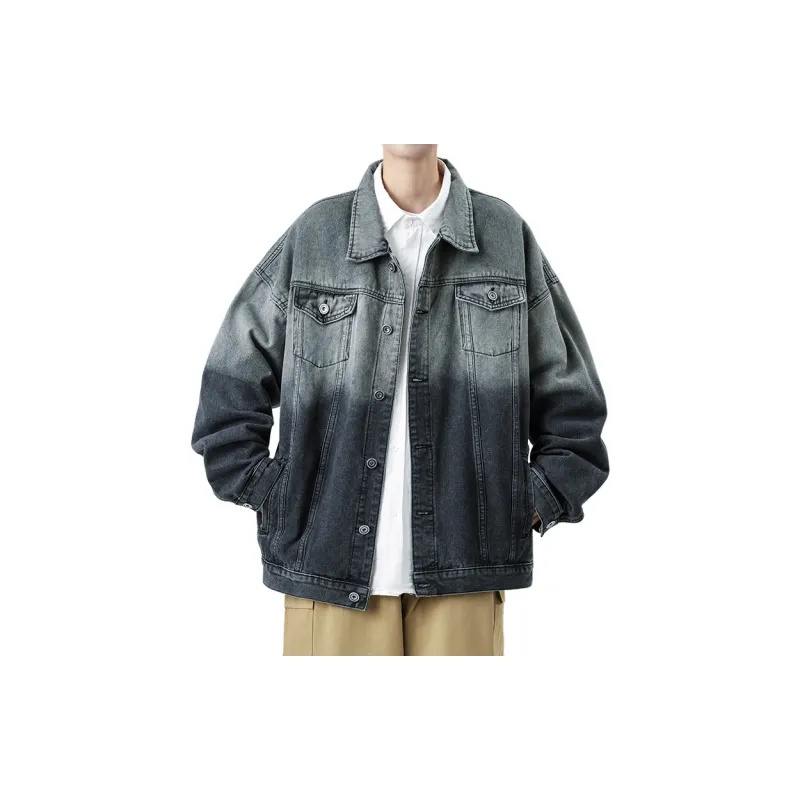 JCUI Denim Jacket Unisex Gradient Blue-2