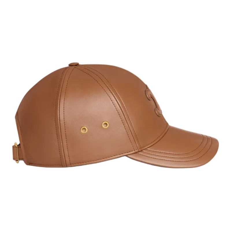 CELINE Triomphe Baseball Cap In Lambskin-2