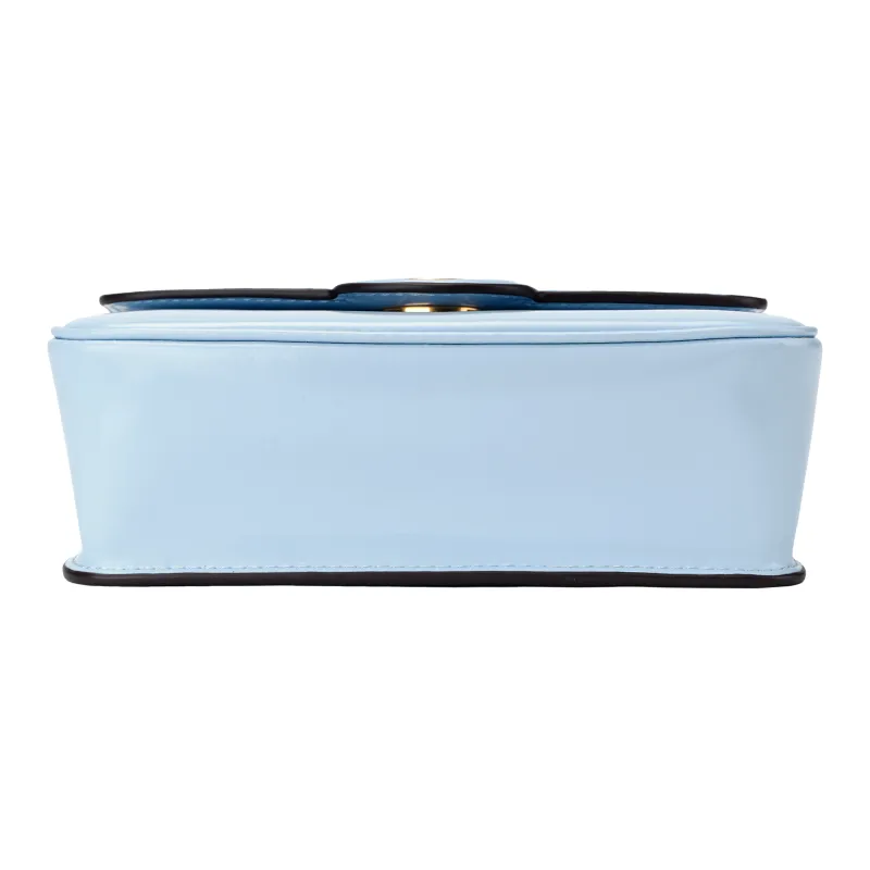TORY BURCH Robinson Patent Leather Single Compartment Crossbody Handbag Trumpets Women's Light Lapis Lazuli-3