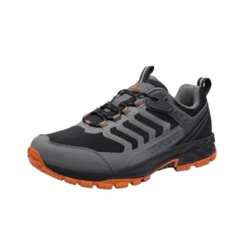 TOREAD Cushioned Slip Resistant Low Top Trekking Shoes Unisex Gray Black