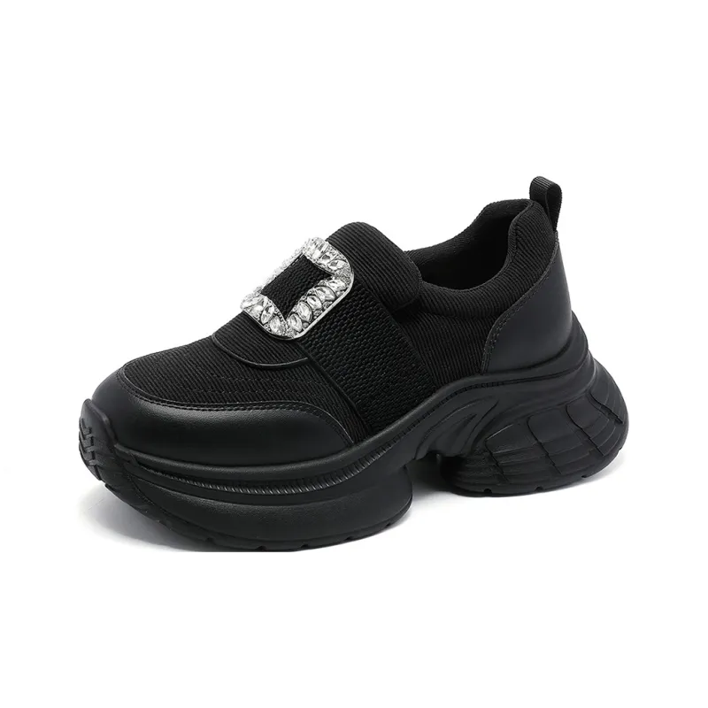 RED DRAGONFLY Height Increasing Shoes Height Increasing Lightweight Low Top Casual Shoes Women's Black Beige-0