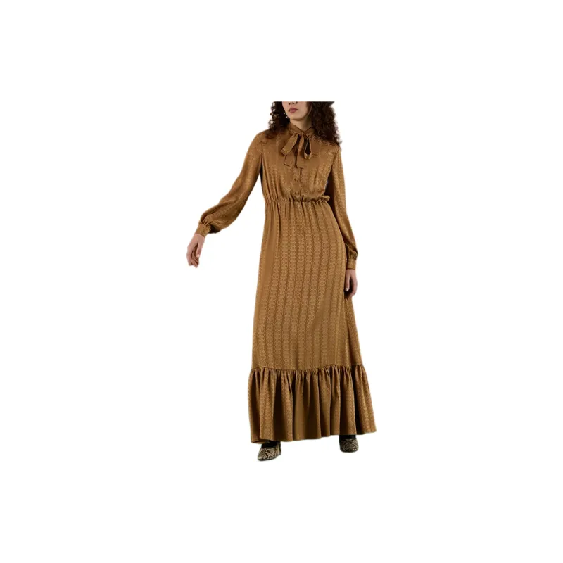 GUCCI GG-Jacquard Silk Maxi Dress-1