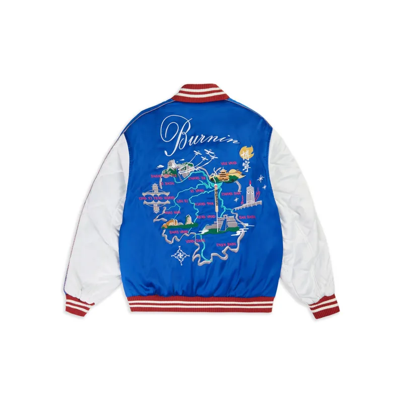 BURNIN Jacket Unisex Royal Blue & White-1