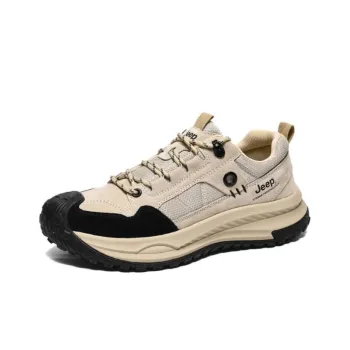 Jeep Anti Slip And Wear Resistant Water Resistant Low Top Trekking Shoes Unisex Ecru