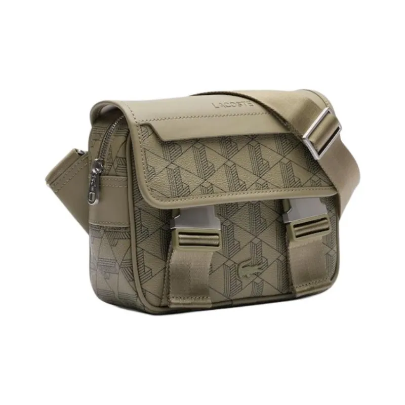 LACOSTE PVC Messenger Bag Shoulder Bag Crossbody Bag Men's Green-1