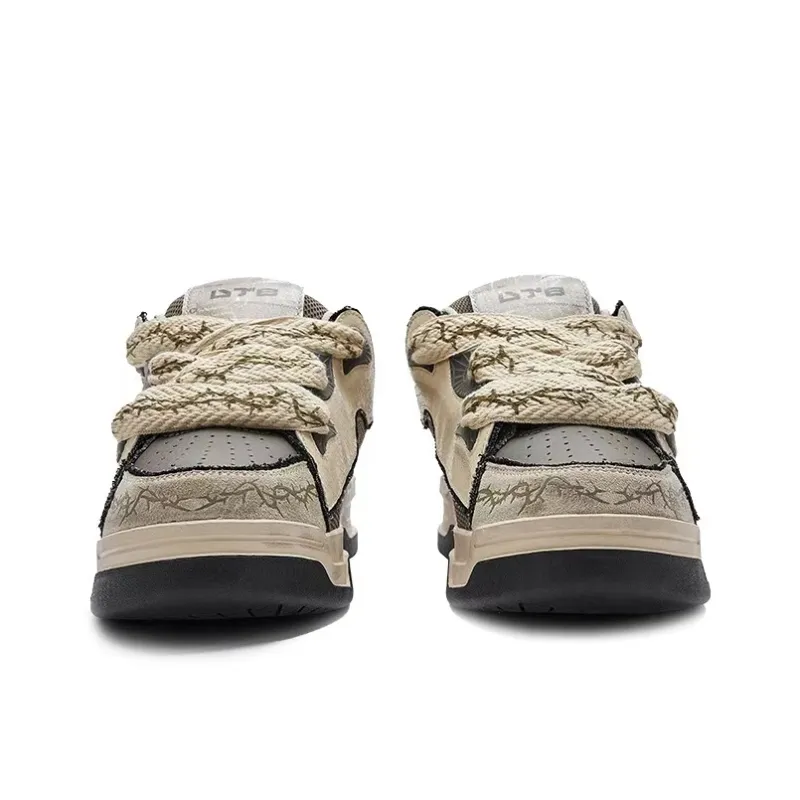 U.T.B Horizon001 Trailblazer Series Skateboard Shoes Unisex Low Top Beige/Coffee/Brown-3