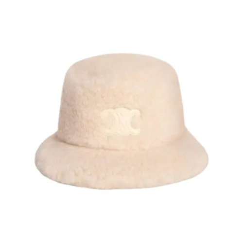CELINE Triomphe Bucket Hat In Sherpa Cashmere