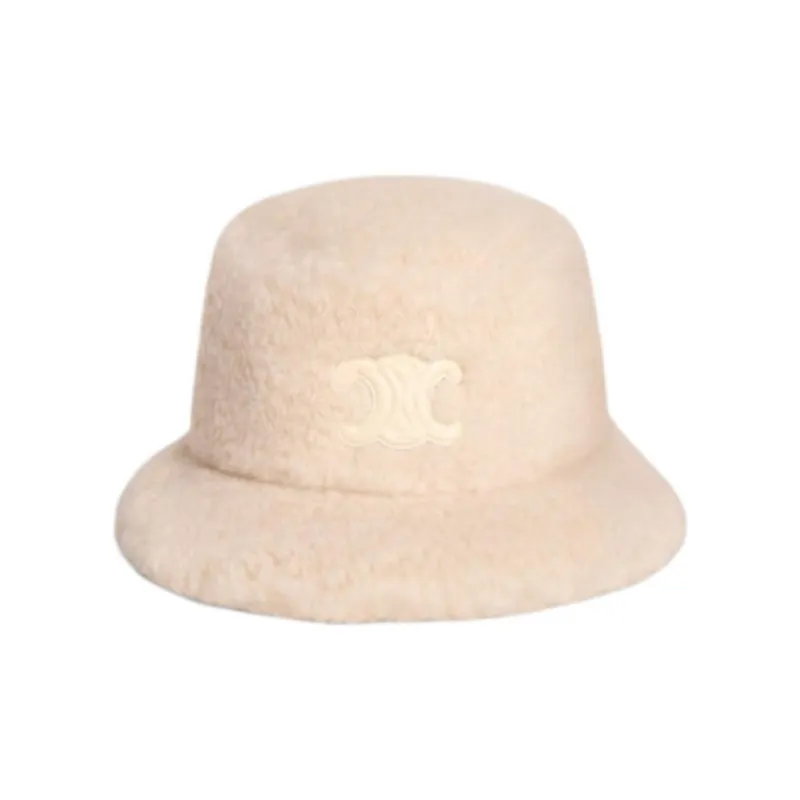 CELINE Triomphe Bucket Hat In Sherpa Cashmere-0