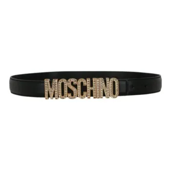 MOSCHINO Calf Leather Logo Belt