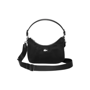 LACOSTE Nylon Shoulder Bag Crossbody Bag Handbag Women's Black