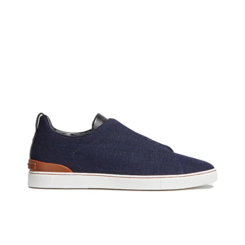 Zegna Triple Stitch Denim Sneakers-1
