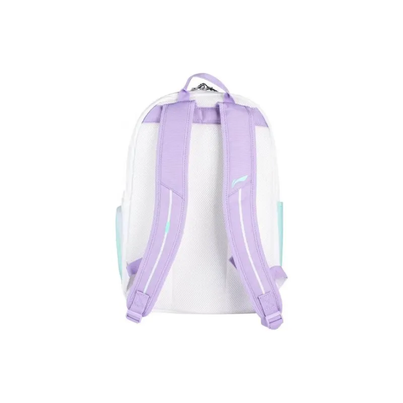 LiNing Polyester Backpack Regular Unisex White & Purple-3