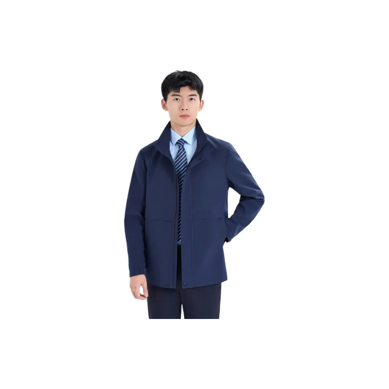Shu Family Trench Coat Unisex Navy Blue-1