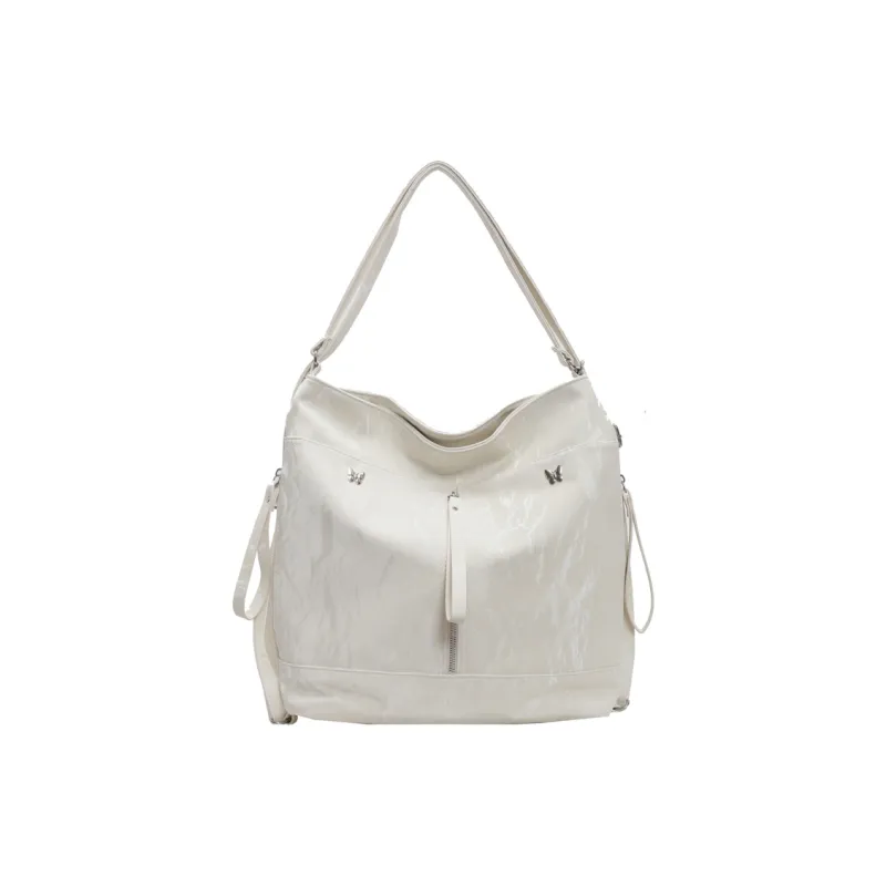 Morellybear PU Tote Backpack Shoulder Bag Regular Women's Black/Ecru/Blue/Silver/Green-3