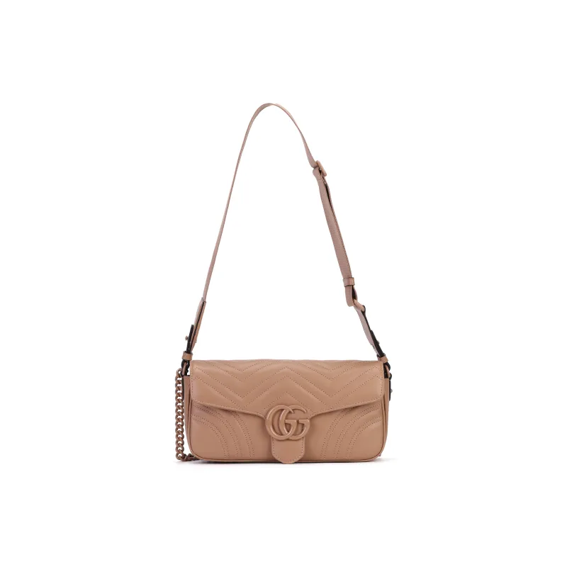 GUCCI GG Marmont Quilting Leather Crossbody Bag Shoulder Bag Women's Rose Pink-1