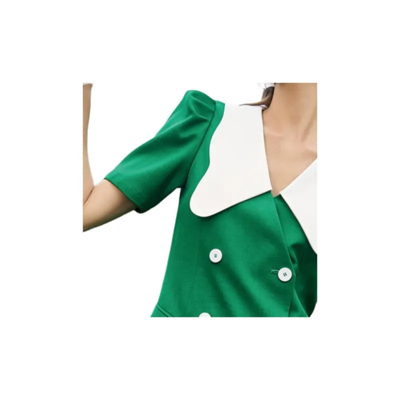 BESIONIA Short Sleeved Dresses Women's Green-3