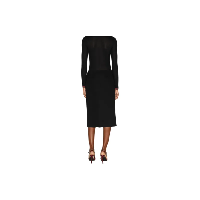 GUCCI Crêpe Slit Detailed Skirt-3