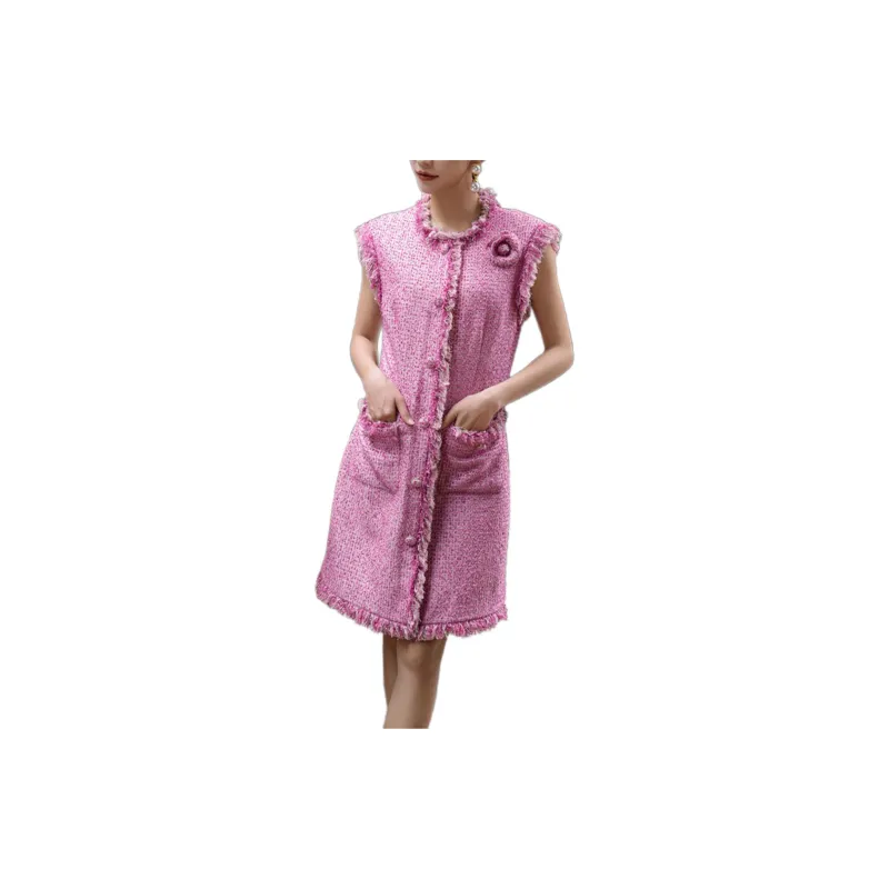 BESIONIA FW24 Sleeveless Dress Women's Rose Red-2