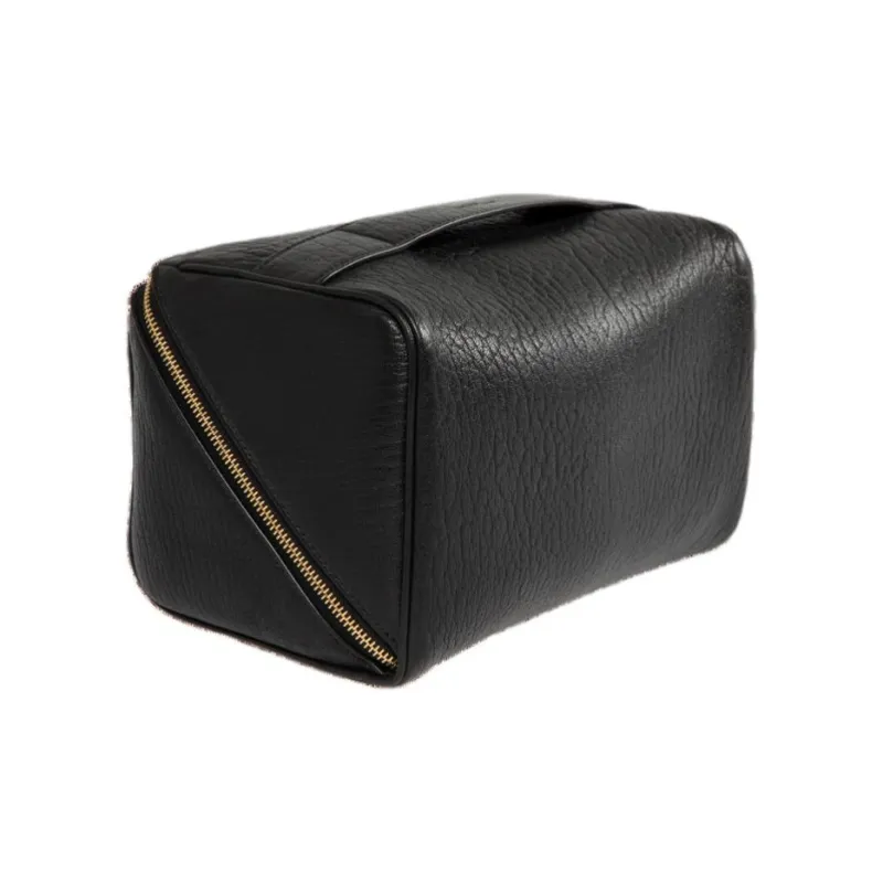 SAINT LAURENT Grain Leather Makeup Bag Women's Black-1