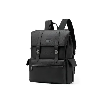 FAIRWHALE Cow Leather Backpack Large Size Men's Black